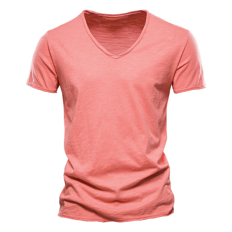 Men's V-Neck T-Shirt Short Sleeve Athletic Shirt Loose Fit Tees Undershirts