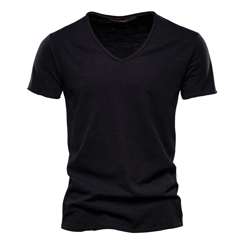 Men's V-Neck T-Shirt Short Sleeve Athletic Shirt Loose Fit Tees Undershirts