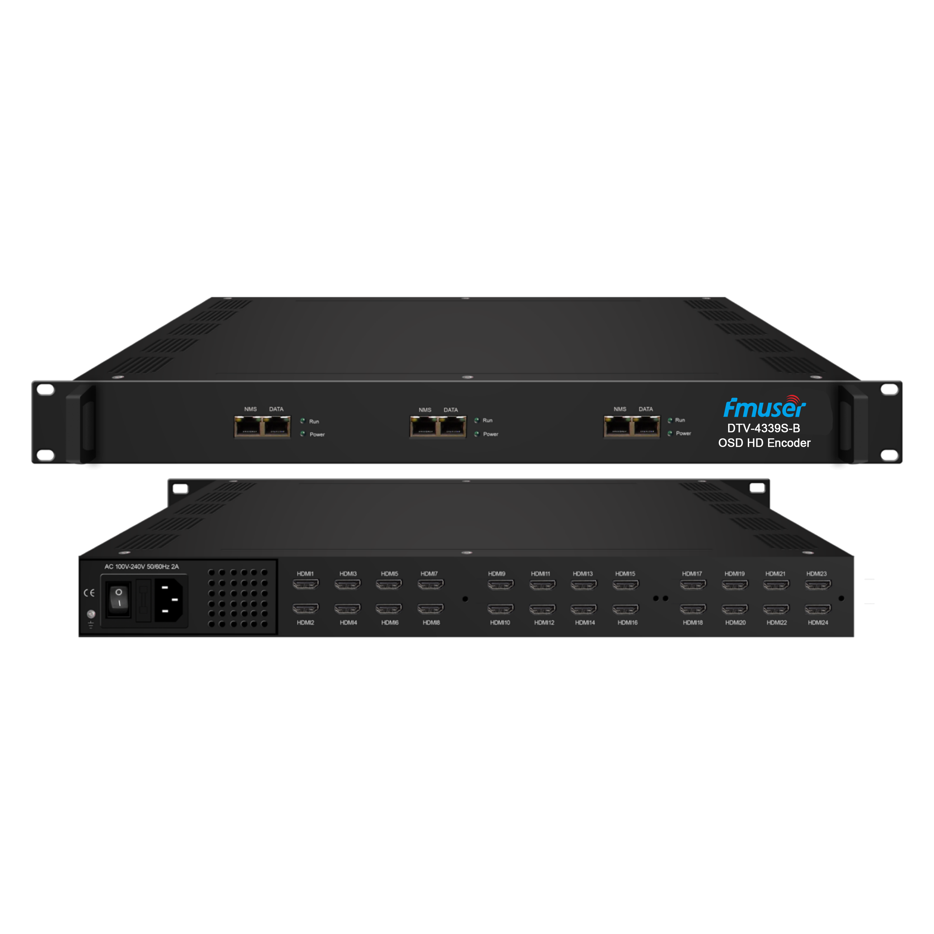 FMUSER DTV-4339S-B/4347S-B/4355S-B  8/16/24 HDMI Mpeg4/H.264 in 8/16/24 SPTS OSD Encoder