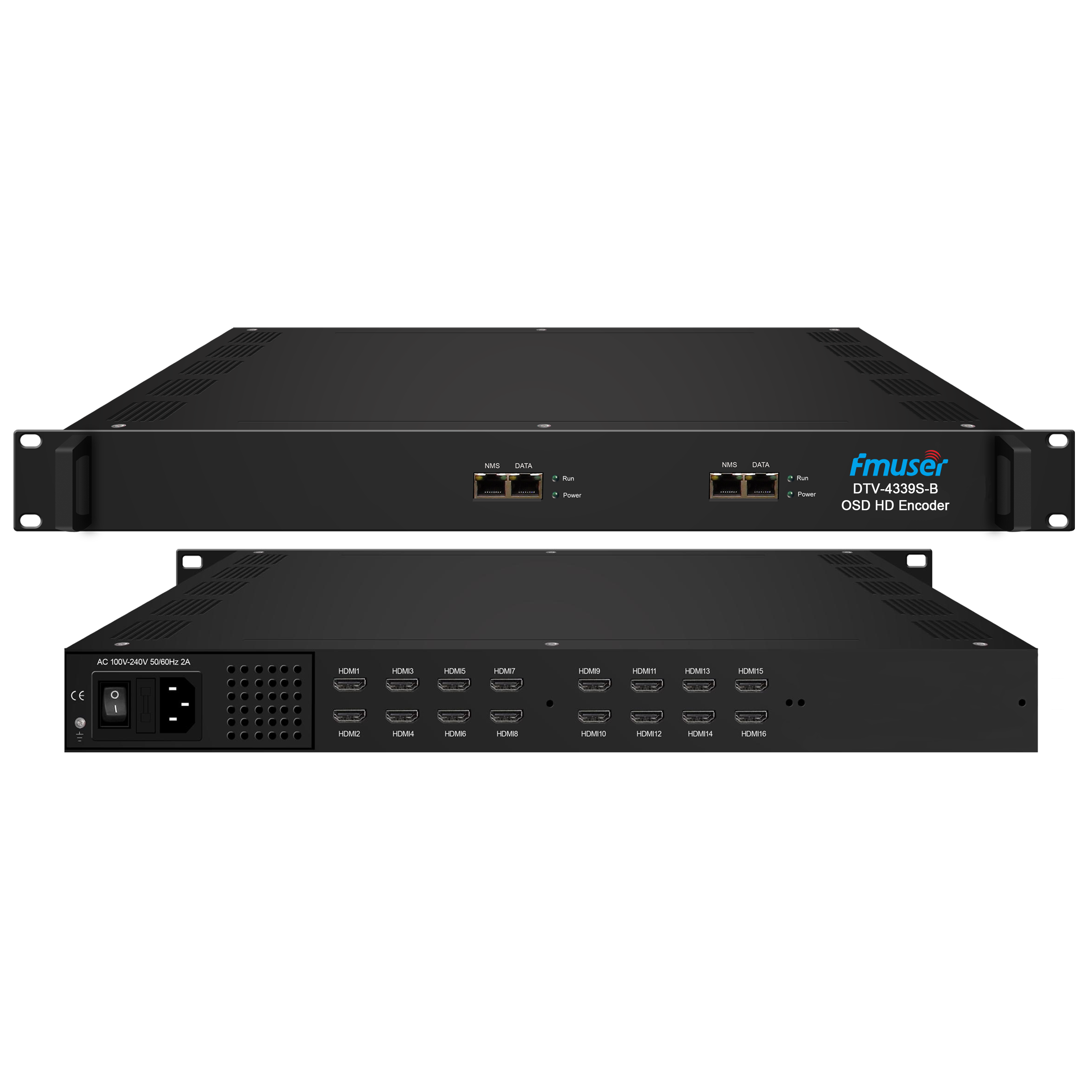 FMUSER DTV-4339S-B/4347S-B/4355S-B  8/16/24 HDMI Mpeg4/H.264 in 8/16/24 SPTS OSD Encoder