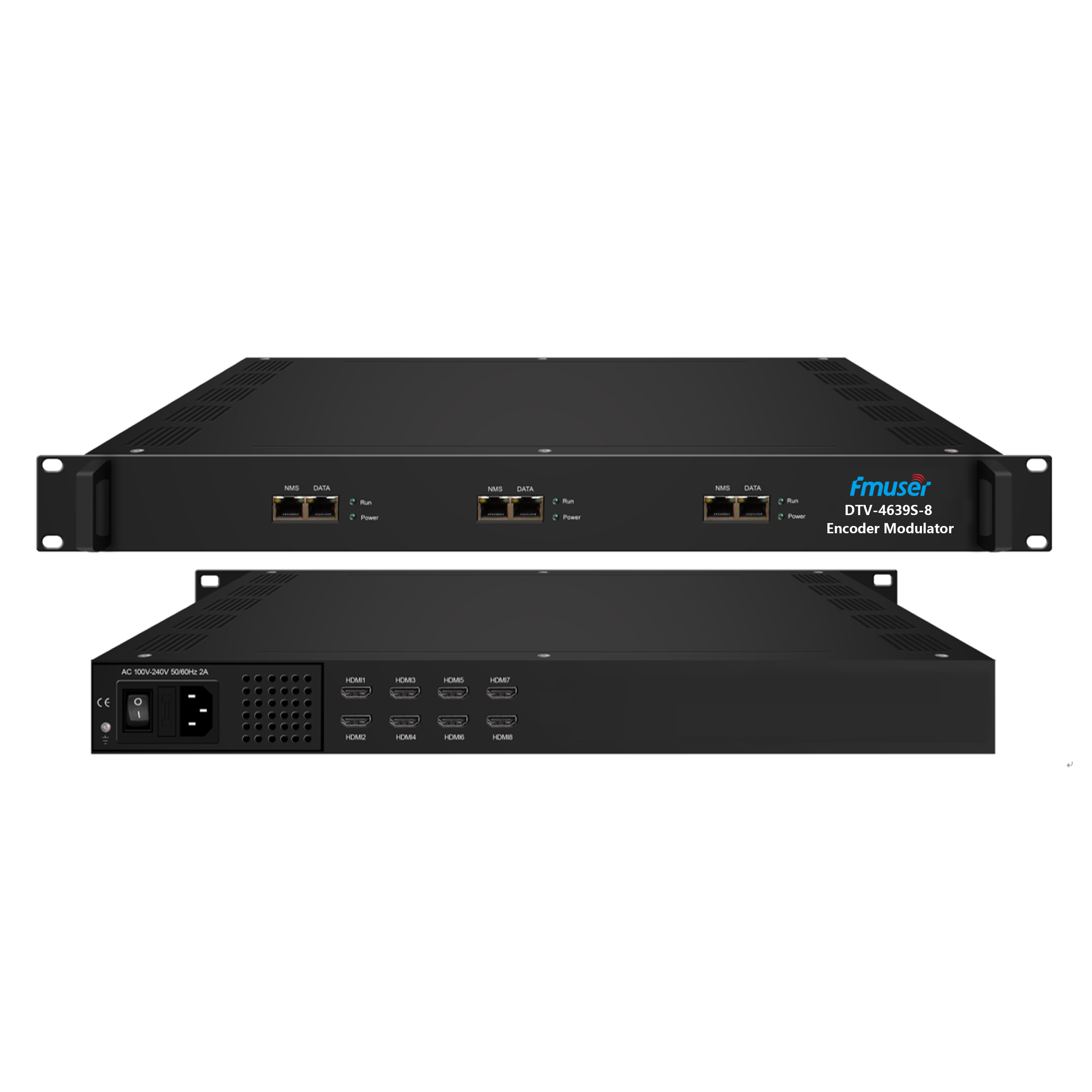 FMUSER DTV-4635/39/47S-4/8/16/24 8/16/24 HDMI or DVB-S2/S2X in mix Tuner or 1 ASI 1 USB and 128 IP(UDP/RTP) in DVB-C/T;  ATSC;  ISDB-T through RF out Encoder Modulator