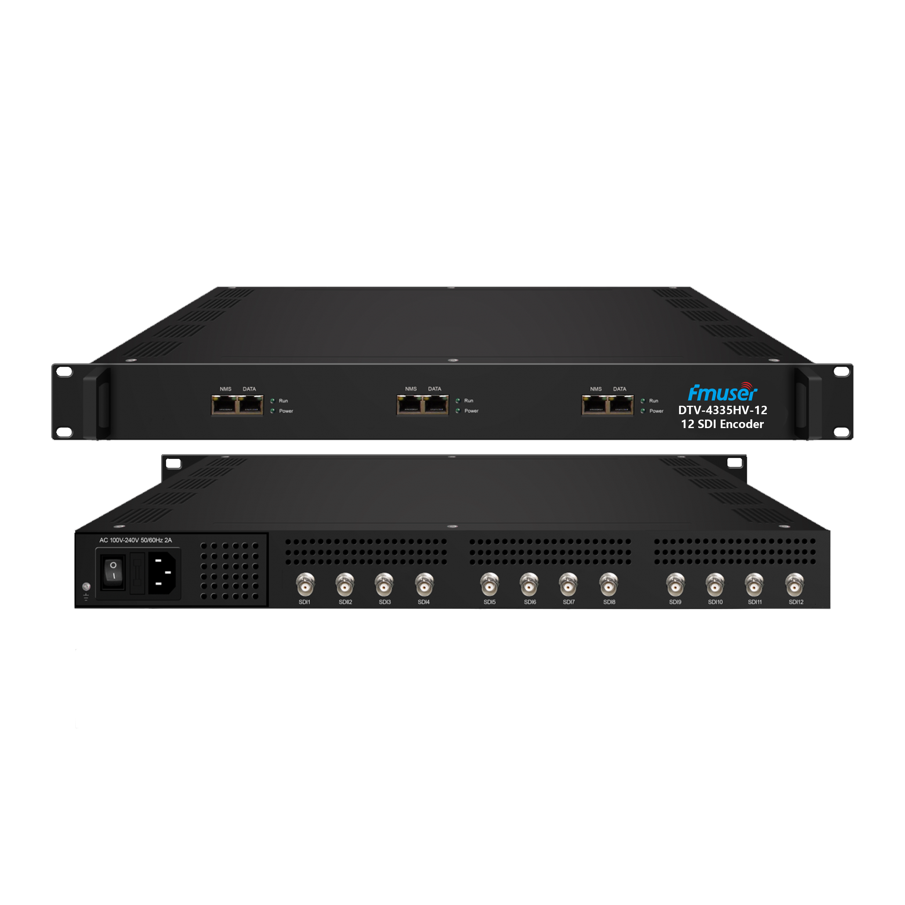 FMUSER DTV-4335H/HV 4/8/12 HDMI/SDI HEVC/Mpeg4/H.264/H.265 in 4/8/12 SPTS OSD Encoder