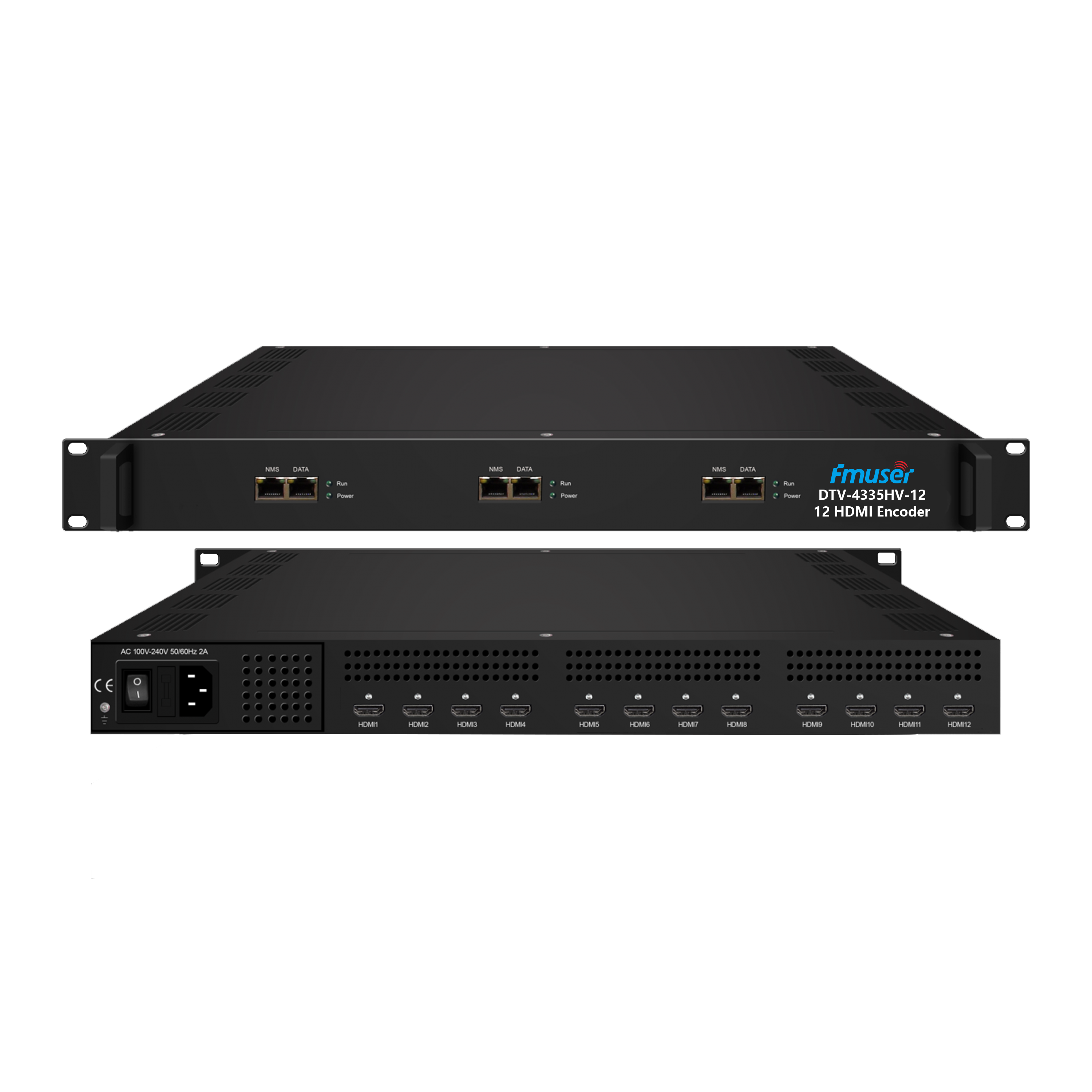 FMUSER DTV-4335H/HV 4/8/12 HDMI/SDI HEVC/Mpeg4/H.264/H.265 in 4/8/12 SPTS OSD Encoder