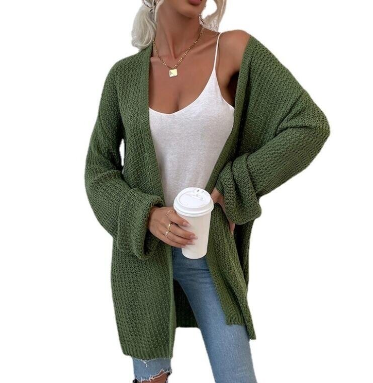 Open Front Cardigan Long Sleeve Knitted Sweater