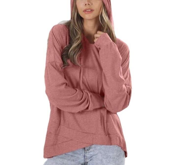 Irregular Hem Hooded Sweatshirt