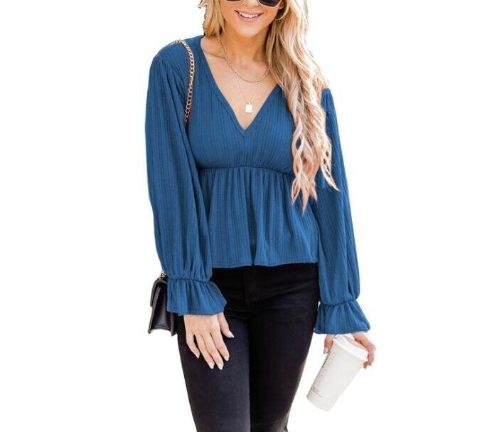 V-neck Flared Sleeve Sweater