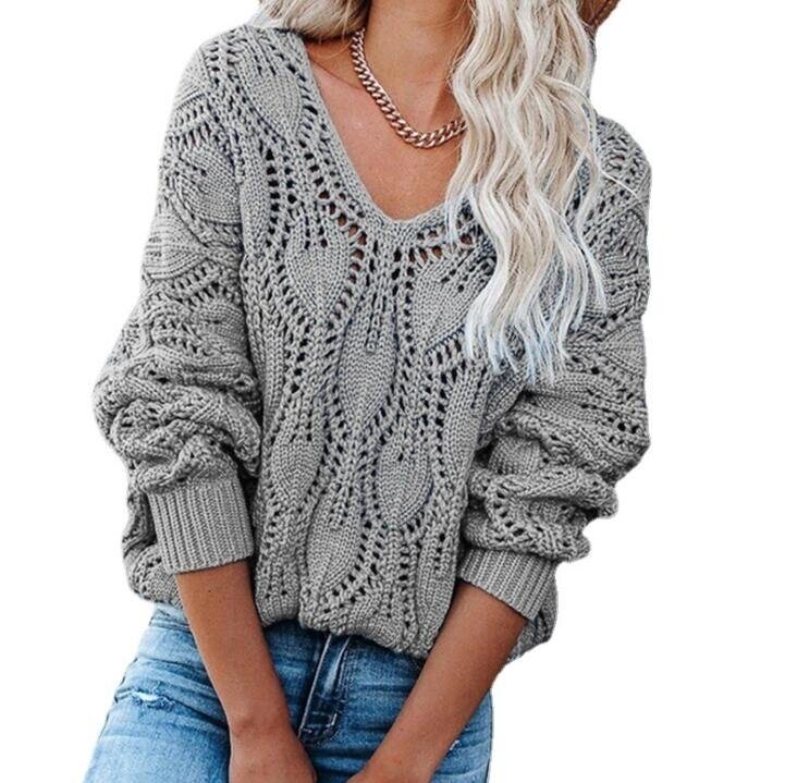 V Neck Loose Knitt Sweater Pullover