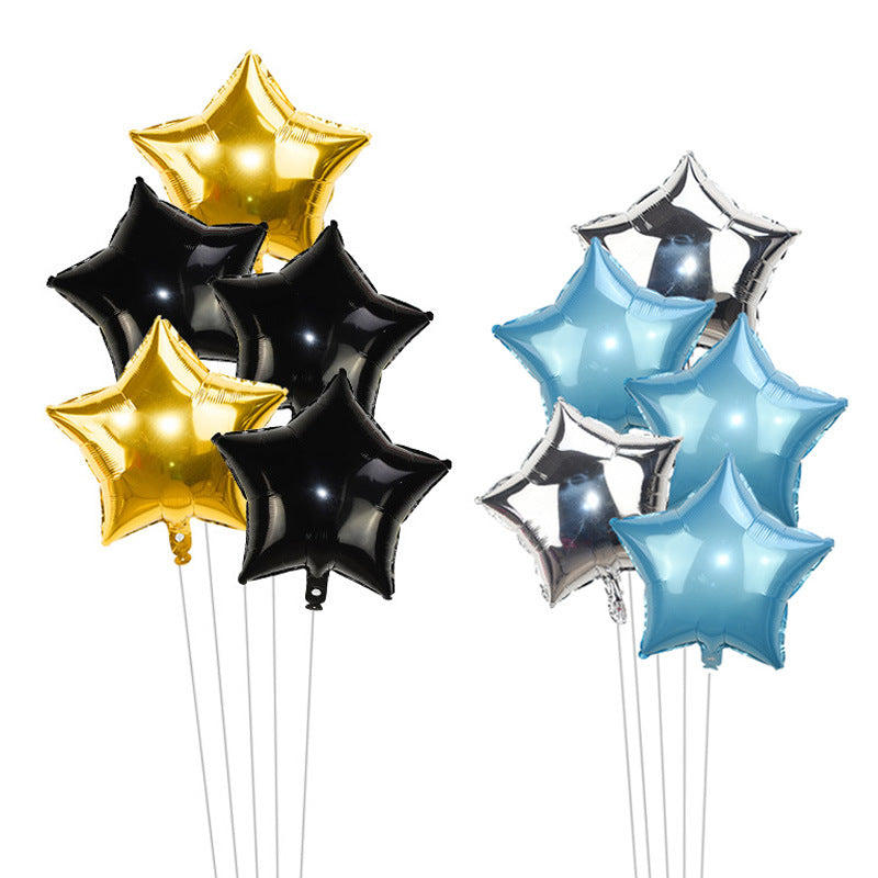 5Pcs 18inch Gold Silver Foil Star Balloon Wedding Balloons Decoration Baby Shower Children's Kids Birthday Party Balloons Globos