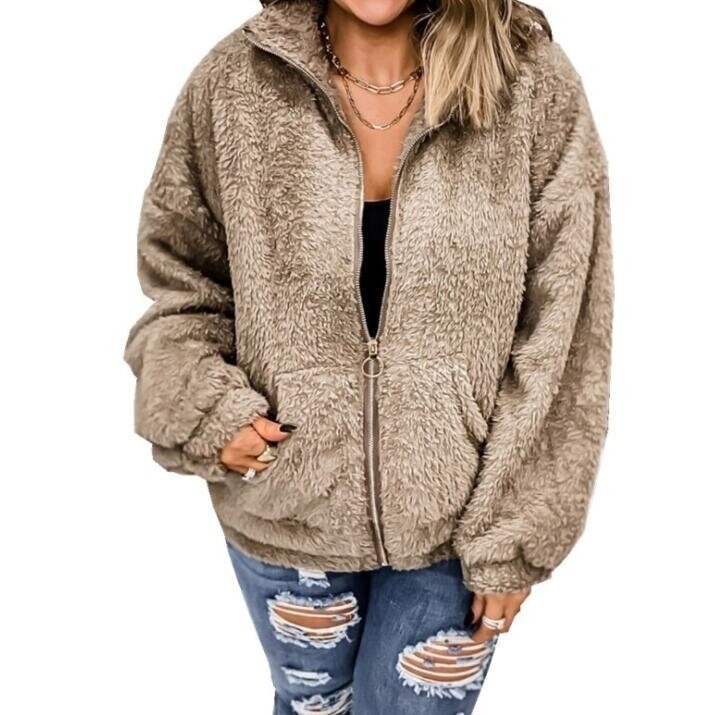 Sherpa Full Zipper Long Sleeve Sweater