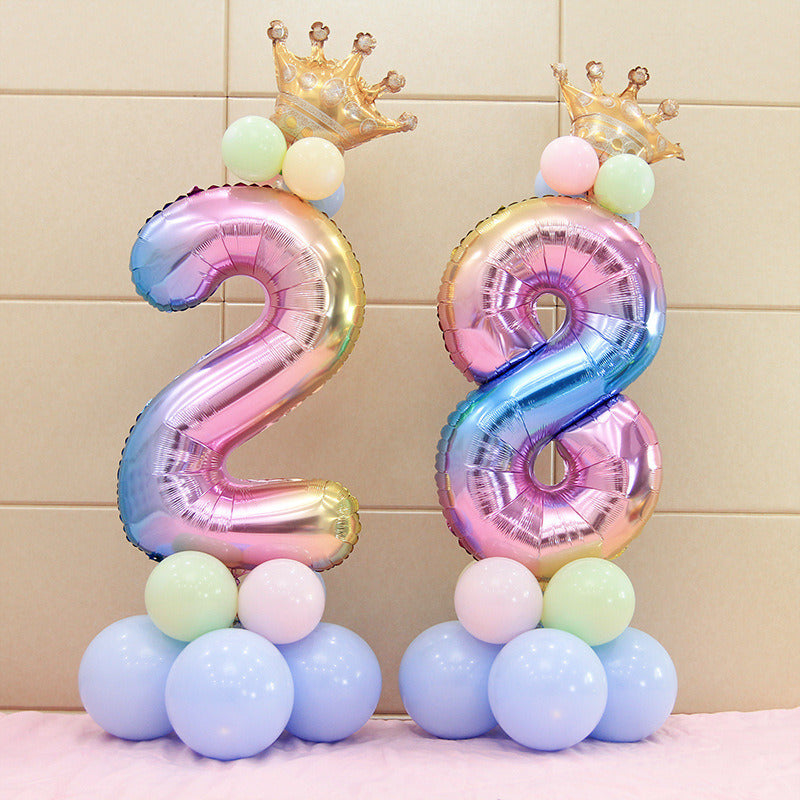 number balloons set Big Rose Gold Silver Black Figure Foil Balloon Wedding Birthday Party Decoration Balloons