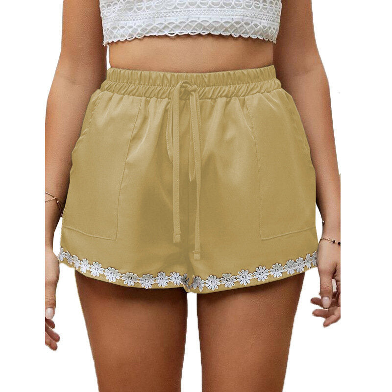 Drawstring Loose Stretch Lace Up Shorts