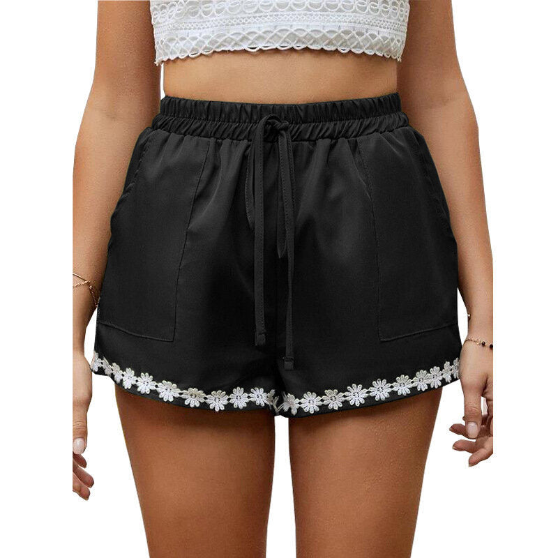 Drawstring Loose Stretch Lace Up Shorts