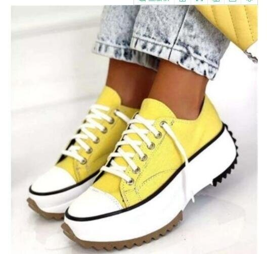 Platform Canvas Lace Up Sneakers