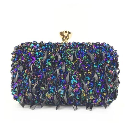 Beaded Sequin Flowers Clutch Handbag Purse