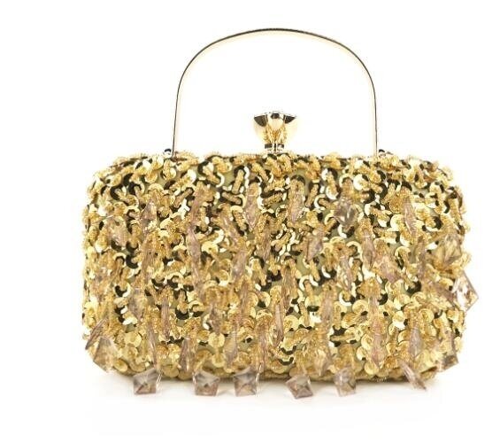 Beaded Sequin Flowers Clutch Handbag Purse