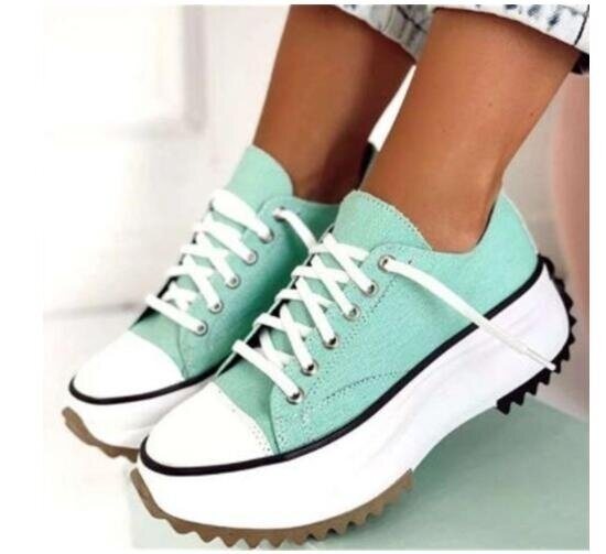 Platform Canvas Lace Up Sneakers