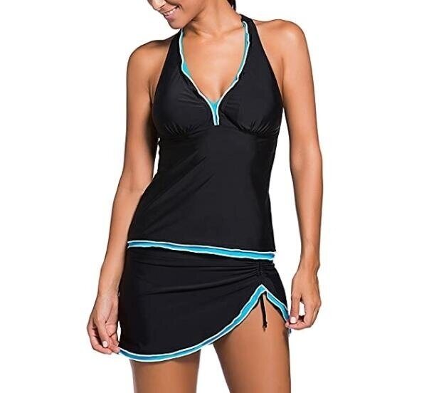 Swimsuit Halter Tankini Top and Bottom Set Bathing Suits