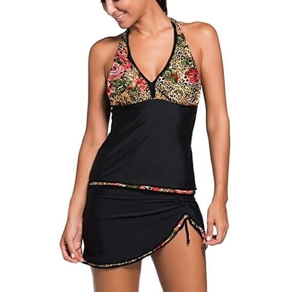 Swimsuit Halter Tankini Top and Bottom Set Bathing Suits