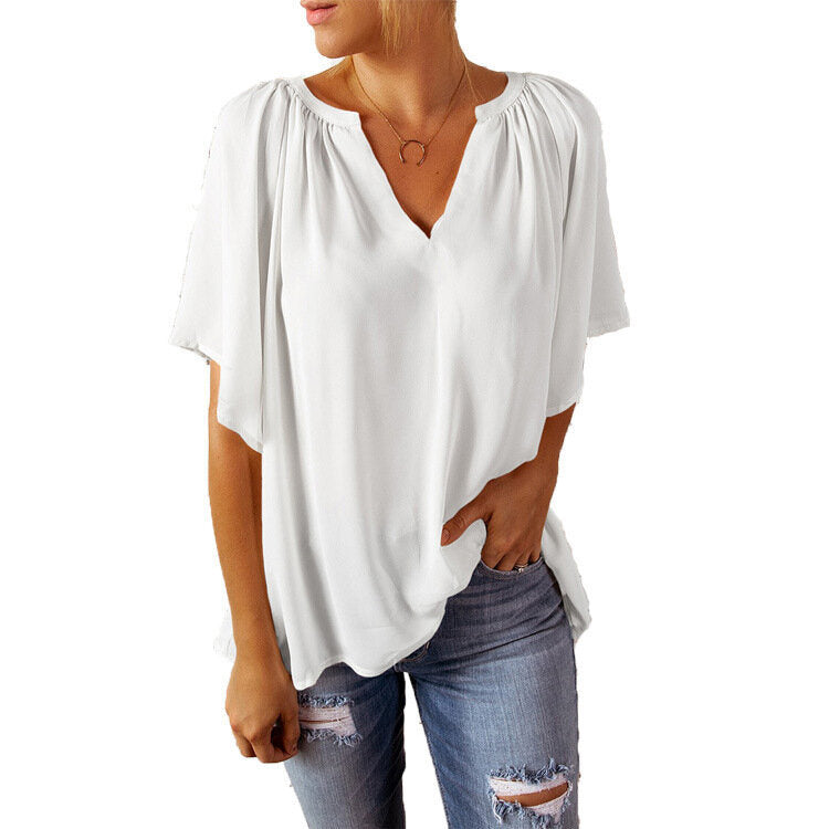 Chiffon Loose Half Sleeve T-Shirt