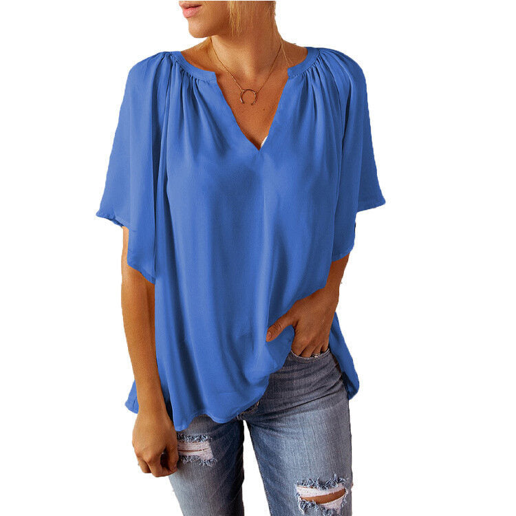 Chiffon Loose Half Sleeve T-Shirt