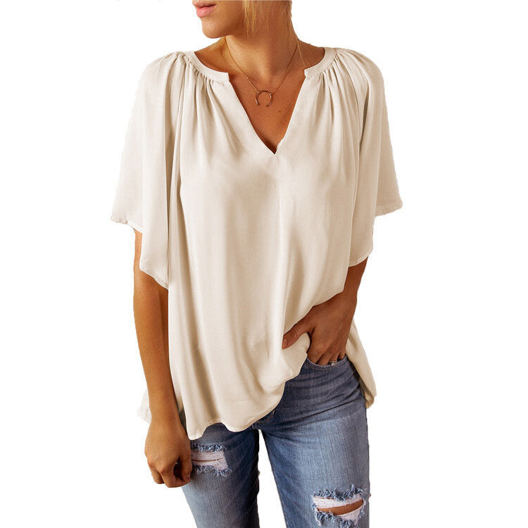 Chiffon Loose Half Sleeve T-Shirt