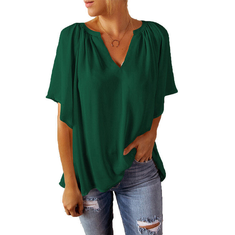 Chiffon Loose Half Sleeve T-Shirt