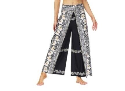 Slit Leg Palazzo Pants Flowy Yoga Pants