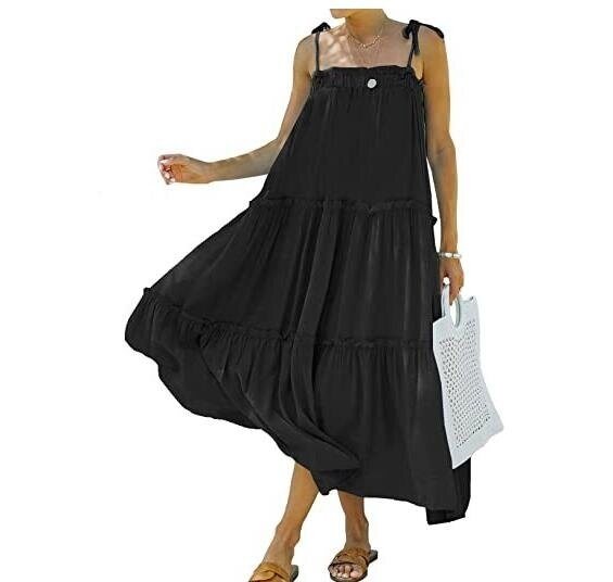 Spaghetti Strap Beach Casual Long Swing Dress