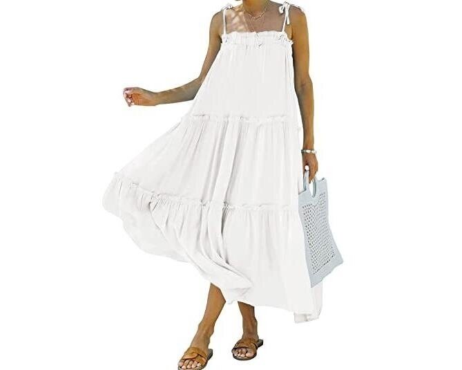 Spaghetti Strap Beach Casual Long Swing Dress