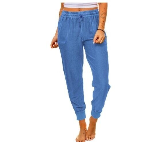 Solid Color Elastic Waistband Loose Casual Harem Pants