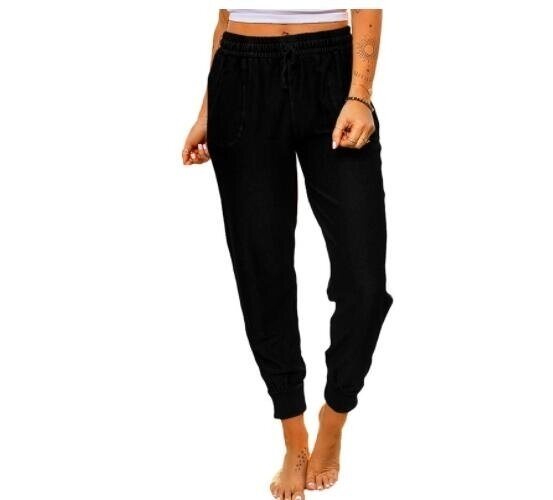 Solid Color Elastic Waistband Loose Casual Harem Pants