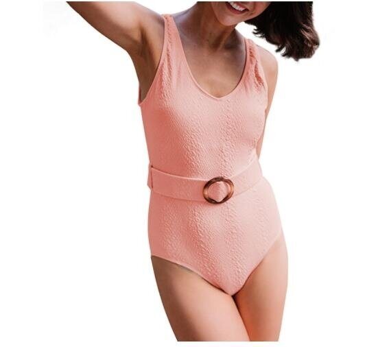 One Piece Swimsuit Belt Tummy Control Bathing Suits