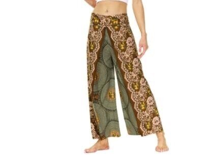 Boho Palazzo Slit Wide Leg Pants Workout Yoga Harem Pants