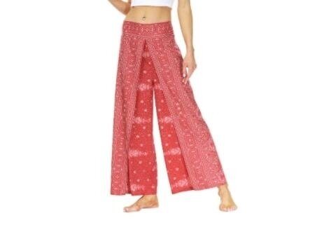 Slit Wide Leg Pants-Casual Beach Boho Baggy Yoga Pants