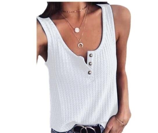 Solid Color U-Neck Sleeveless T-Shirt Tank