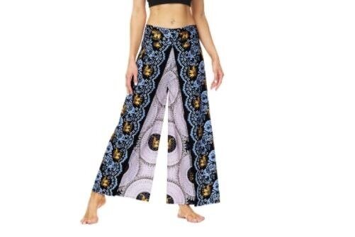 Boho Palazzo Slit Wide Leg Pants Workout Yoga Harem Pants