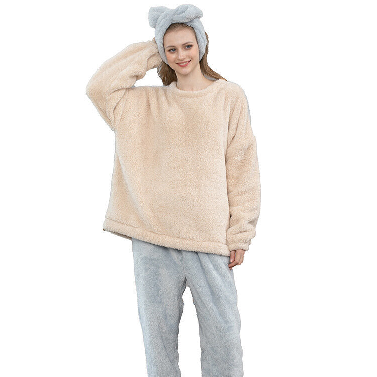 3 Piece Sherpa Fleece Sweater Home Soft Loungewear