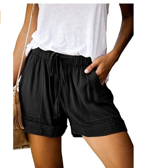 Comfy Drawstring Casual Elastic Waist Pocketed Shorts