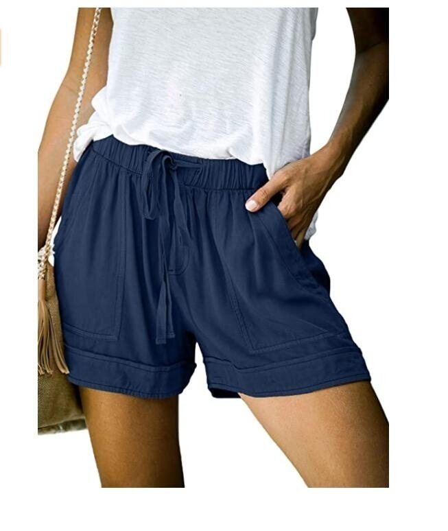 Comfy Drawstring Casual Elastic Waist Pocketed Shorts