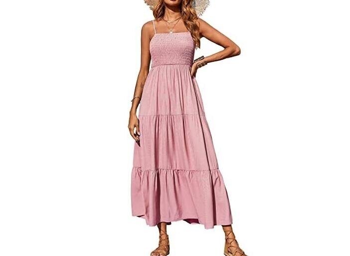 Spaghetti Strap Long Beach Swing Maxi Dress