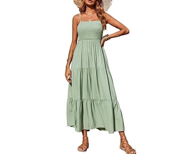 Spaghetti Strap Long Beach Swing Maxi Dress