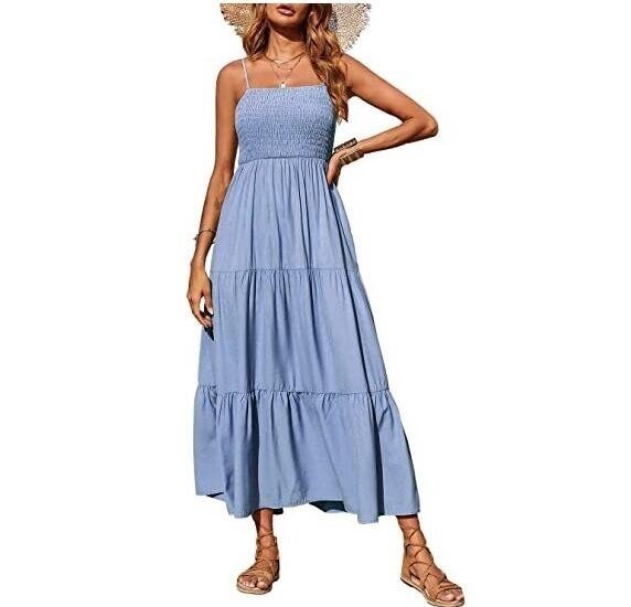 Spaghetti Strap Long Beach Swing Maxi Dress