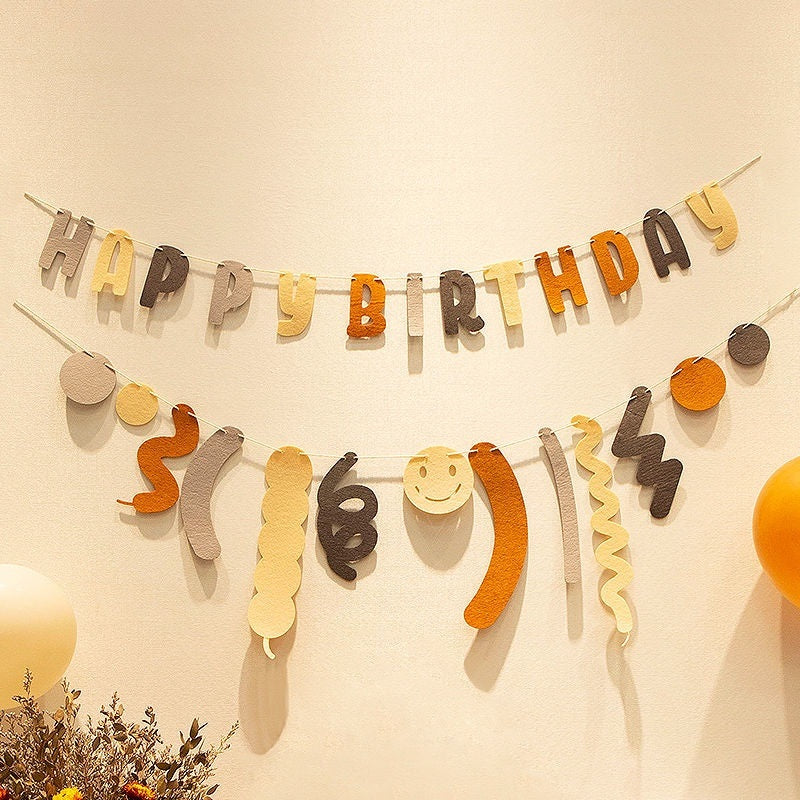 1 SET Ins Korean Style Macaron Alphabet Happy Birthday Banner Party Decoration