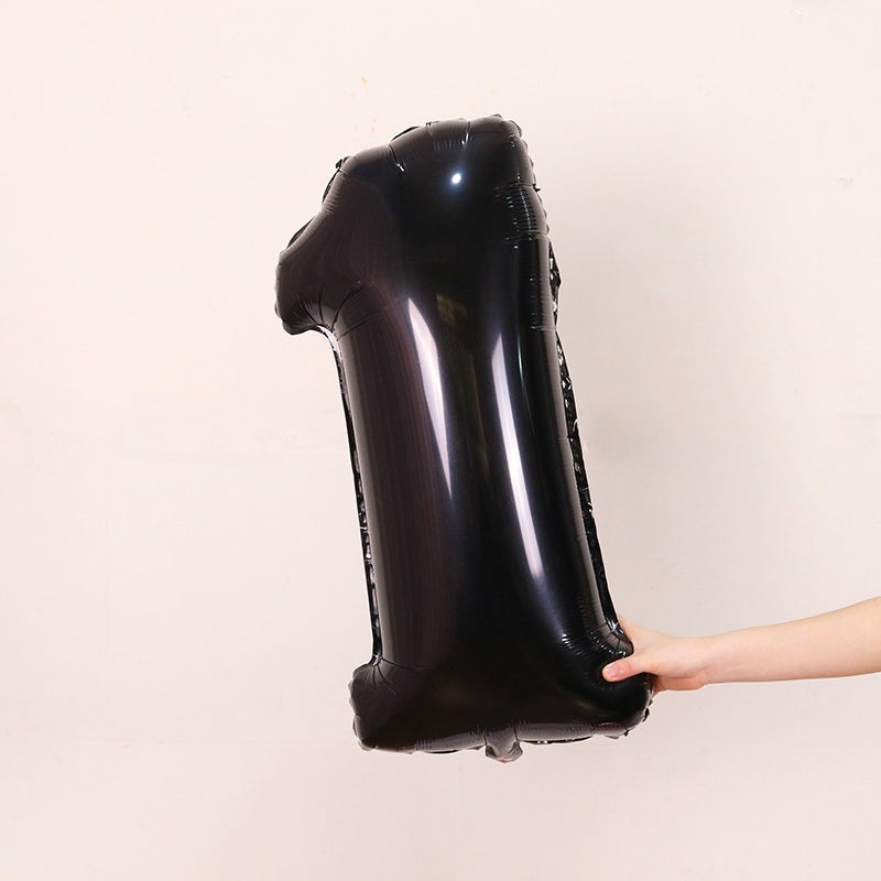 1PCS 32inch Black Number Foil Balloons Birthday Decorations Digit Helium Balloon Anniversary