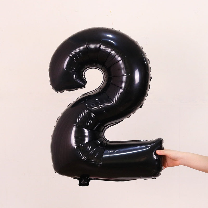 1PCS 32inch Black Number Foil Balloons Birthday Decorations Digit Helium Balloon Anniversary