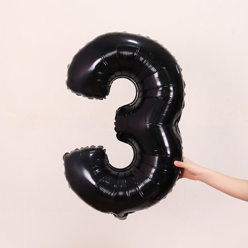 1PCS 32inch Black Number Foil Balloons Birthday Decorations Digit Helium Balloon Anniversary