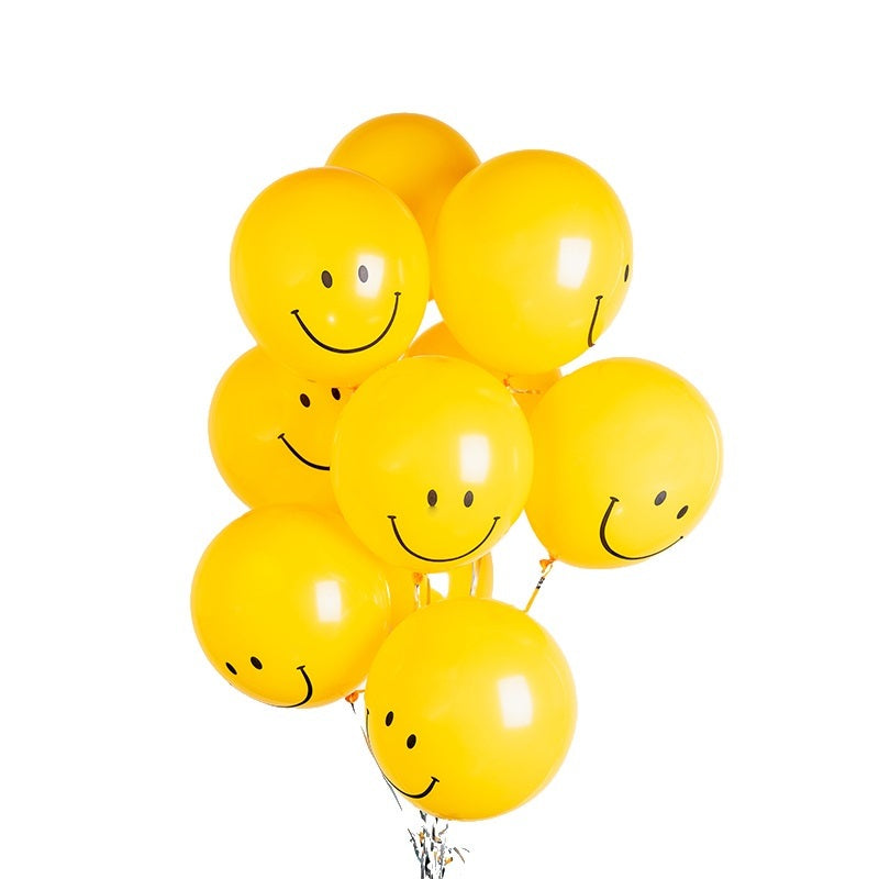 10Pcs/bag 10inch Smiling Face Latex Balloon Yellow Blink Ball Birthday Party Decoration