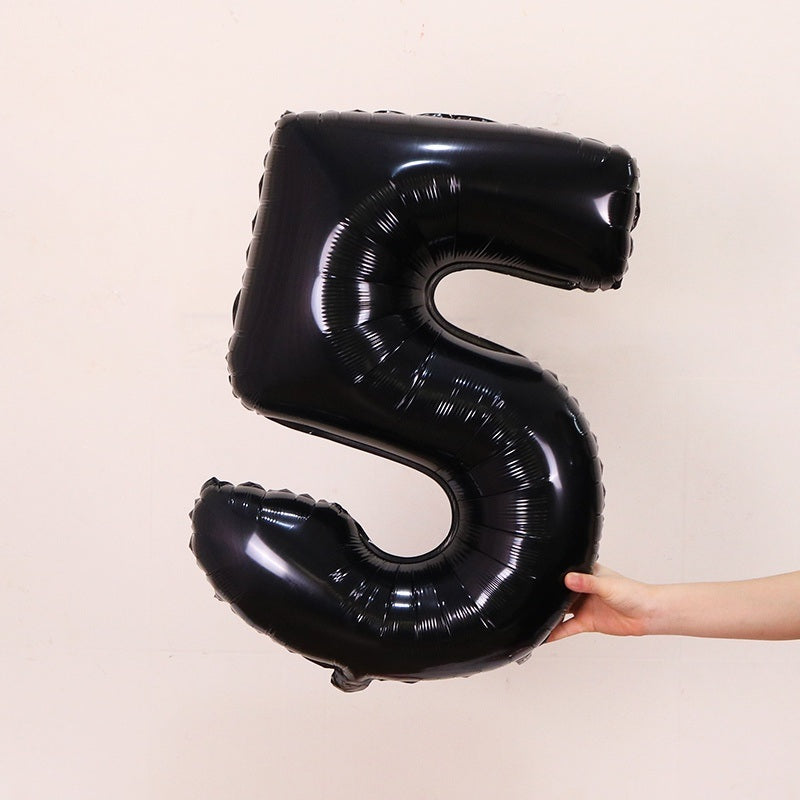 1PCS 32inch Black Number Foil Balloons Birthday Decorations Digit Helium Balloon Anniversary