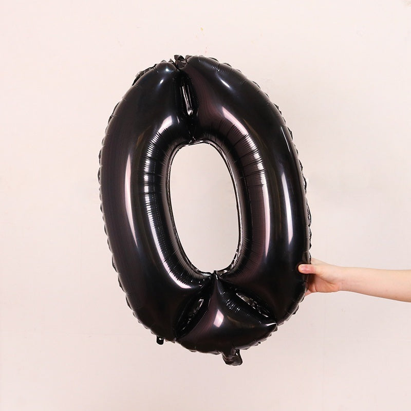 1PCS 32inch Black Number Foil Balloons Birthday Decorations Digit Helium Balloon Anniversary