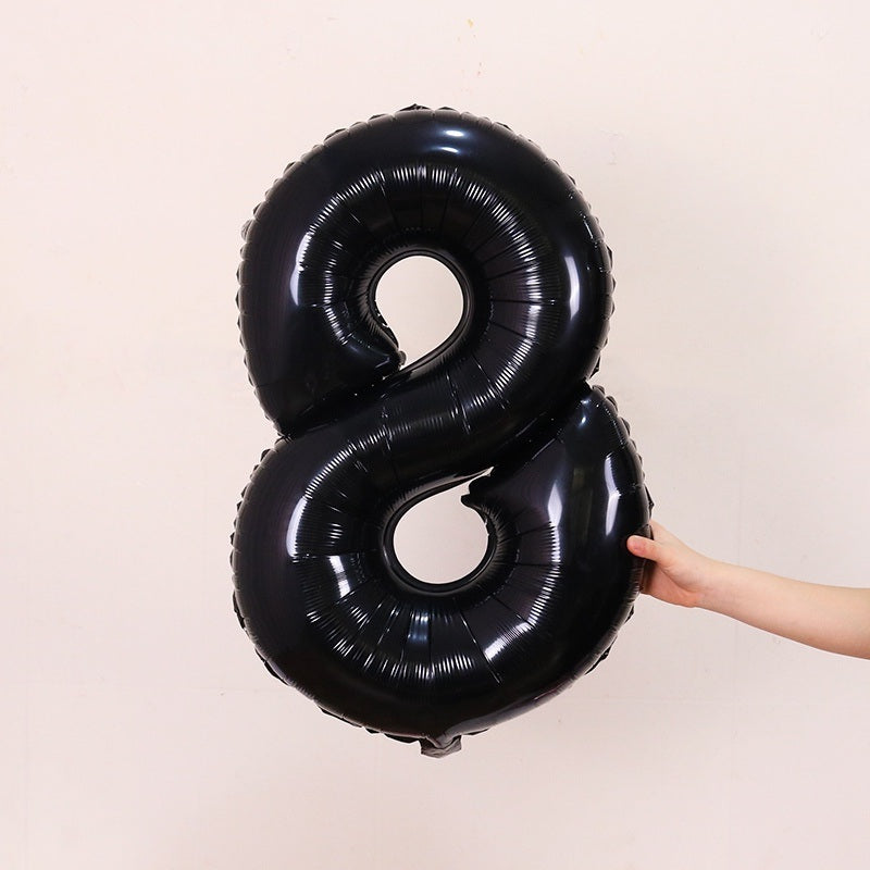 1PCS 32inch Black Number Foil Balloons Birthday Decorations Digit Helium Balloon Anniversary